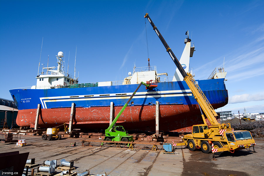 Boat in Dry Dock Under Repair